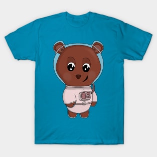 An astronaut bear wearing a spacesuit T-Shirt